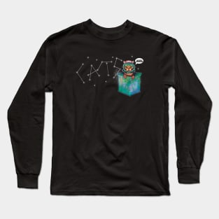 Grumpy bengal space cat in pocket cats occupy universe Long Sleeve T-Shirt